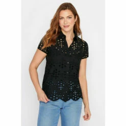 Budget ⭐ Long Tall Sally Tall Broidery Short Sleeve 👕 Shirt For Female 🔔