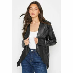 Budget 👍 Long Tall Sally Tall Faux Leather Jacket For Female 😍