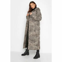 Promo 🎉 Long Tall Sally Tall Leopard Print Longline Puffer For Female 👏