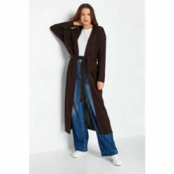Best Sale 🥰 Long Tall Sally Tall Belted Knitted Maxi Cardigan For Female 👏