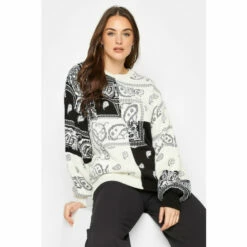 Best deal 🎉 Long Tall Sally Tall Paisley Jacquard Jumper For Female 🔔
