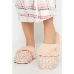 Cheap ✔️ Long Tall Sally Fur Bow Mule Slippers For Female 🥰