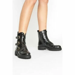 Coupon ๐ Long Tall Sally Leather Croc Buckle Strap ๐ฅพ Boots For Female ๐