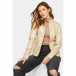 Cheapest 😍 Long Tall Sally Tall Collarless Faux Leather Jacket For Female 👏 -Long Tall Sally Sales unnamed file 66